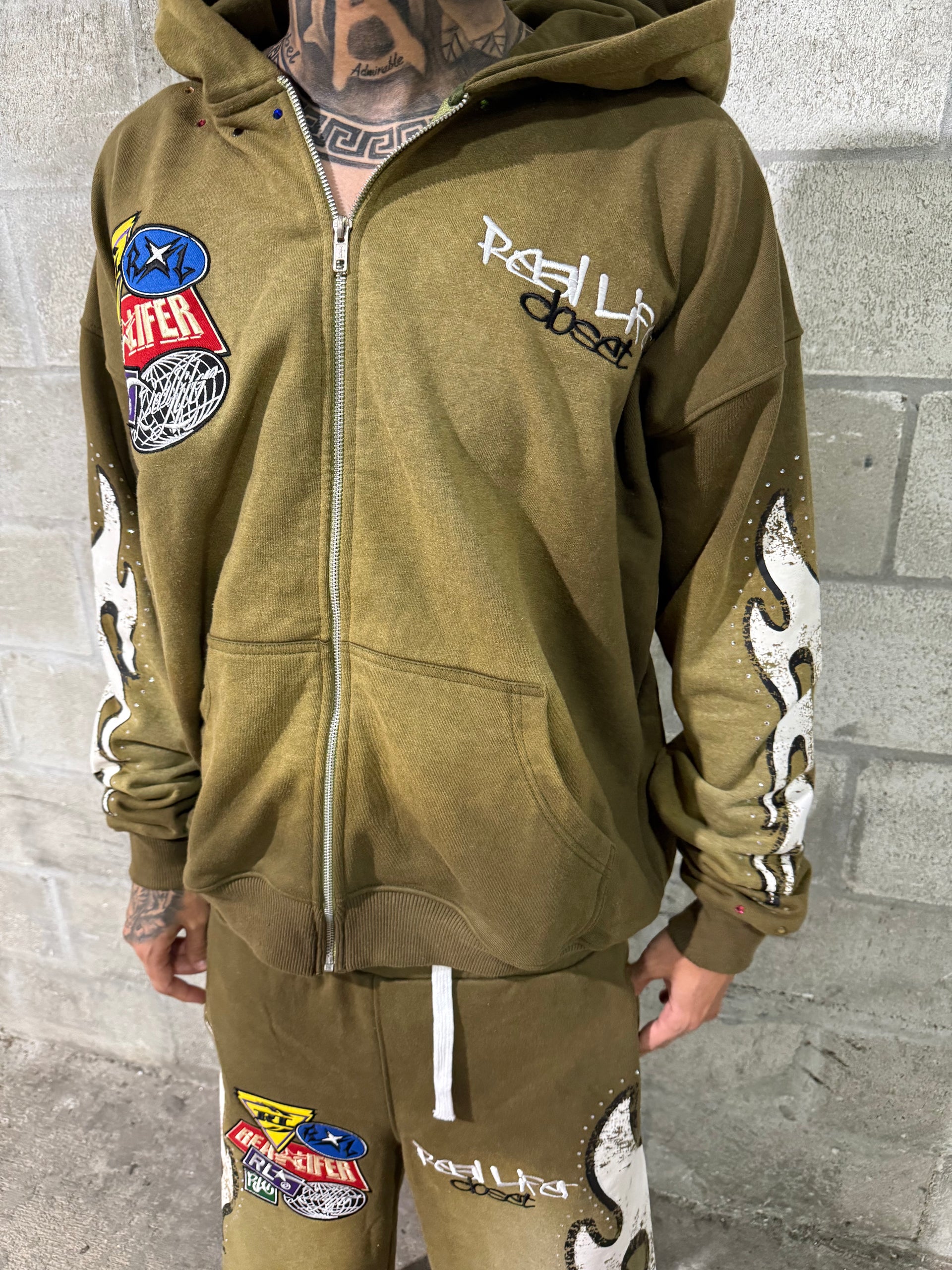 BurnOut Green Rhinestone Jacket