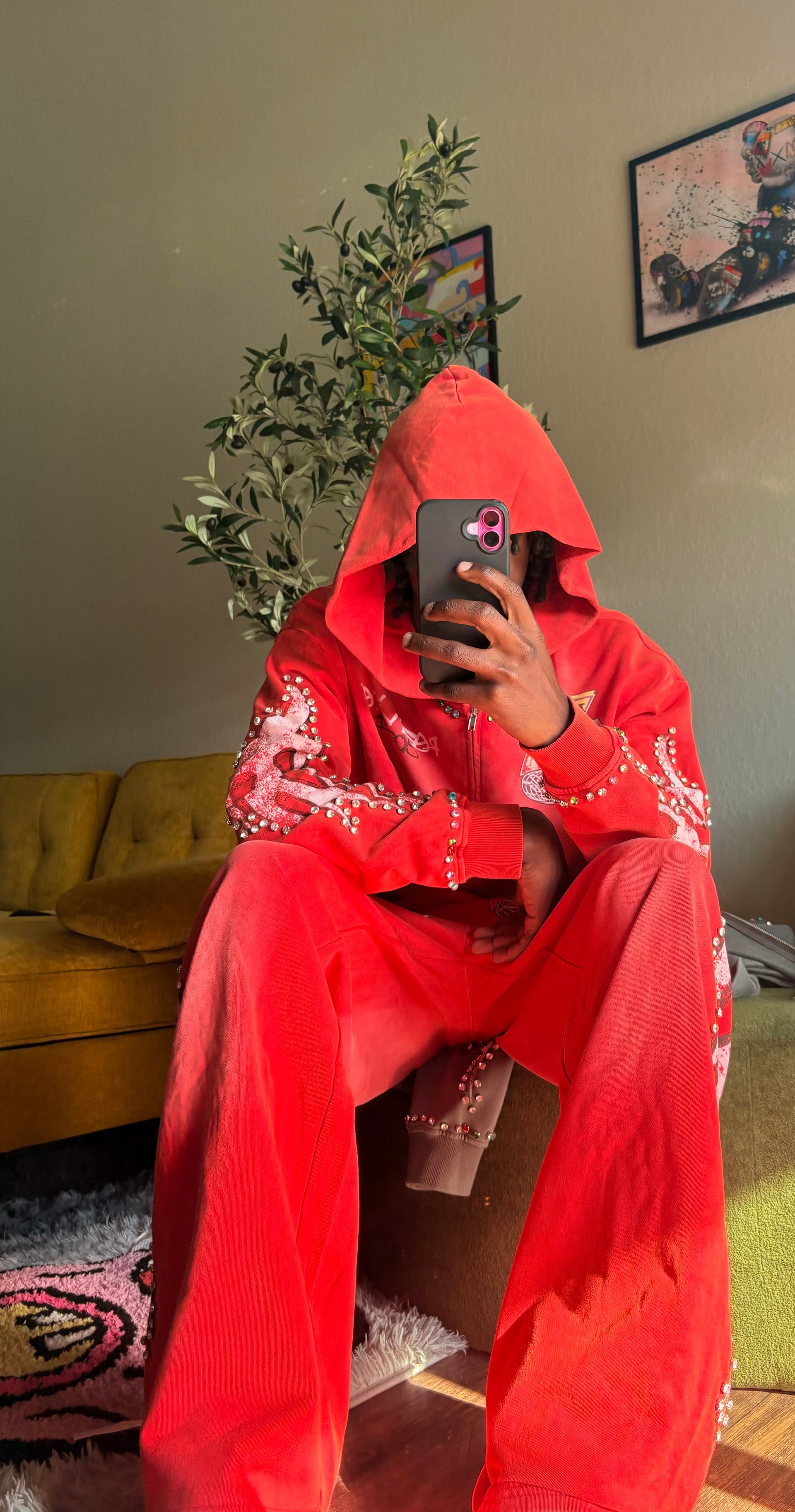 Rubi Red Rhinestone SweatSuit