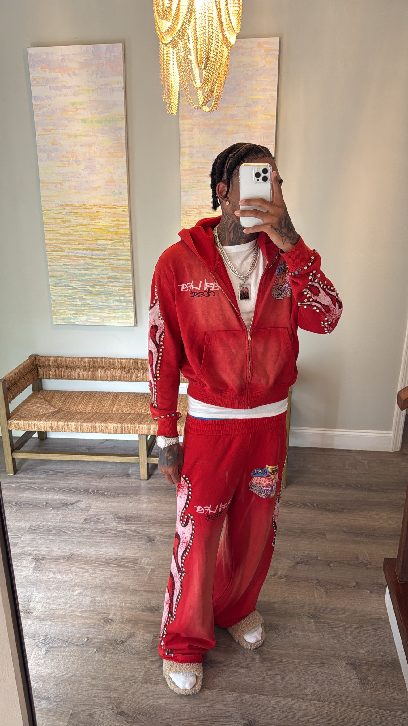 Rubi Red Rhinestone SweatSuit