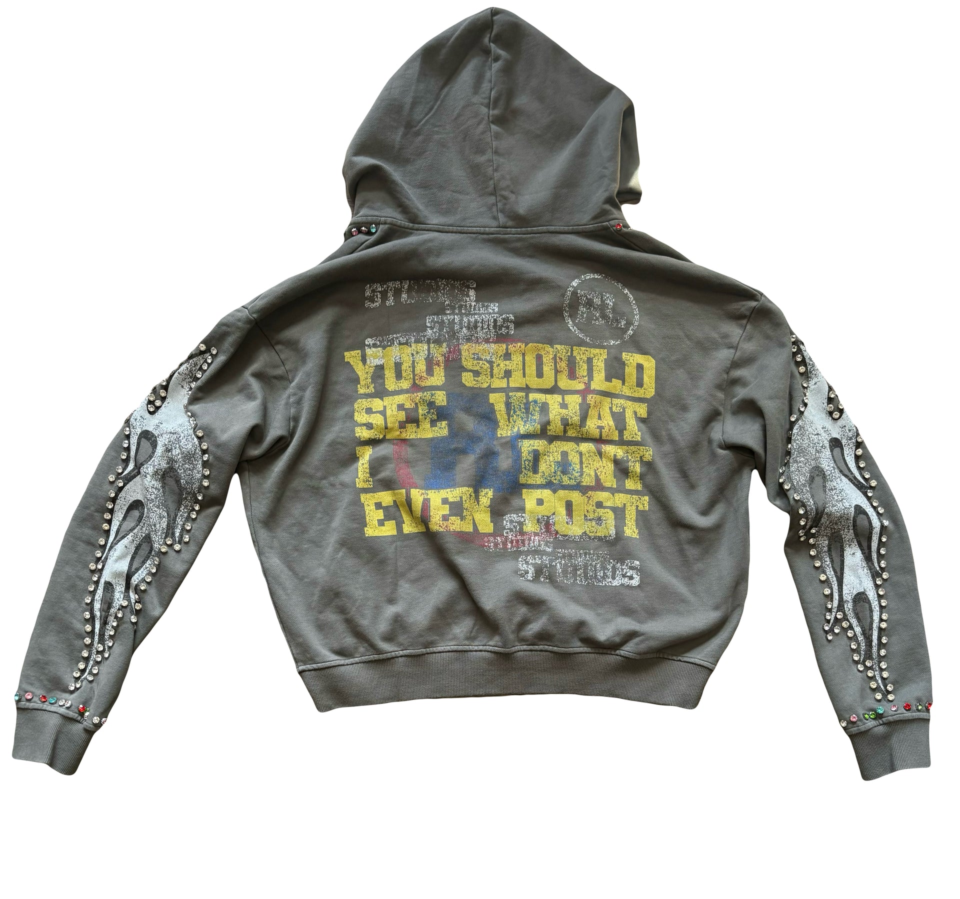 Balenciaga Grey Rhinestone RL Jacket