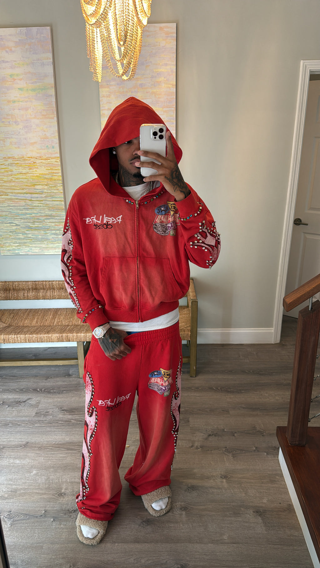 Rubi Red Rhinestone SweatSuit