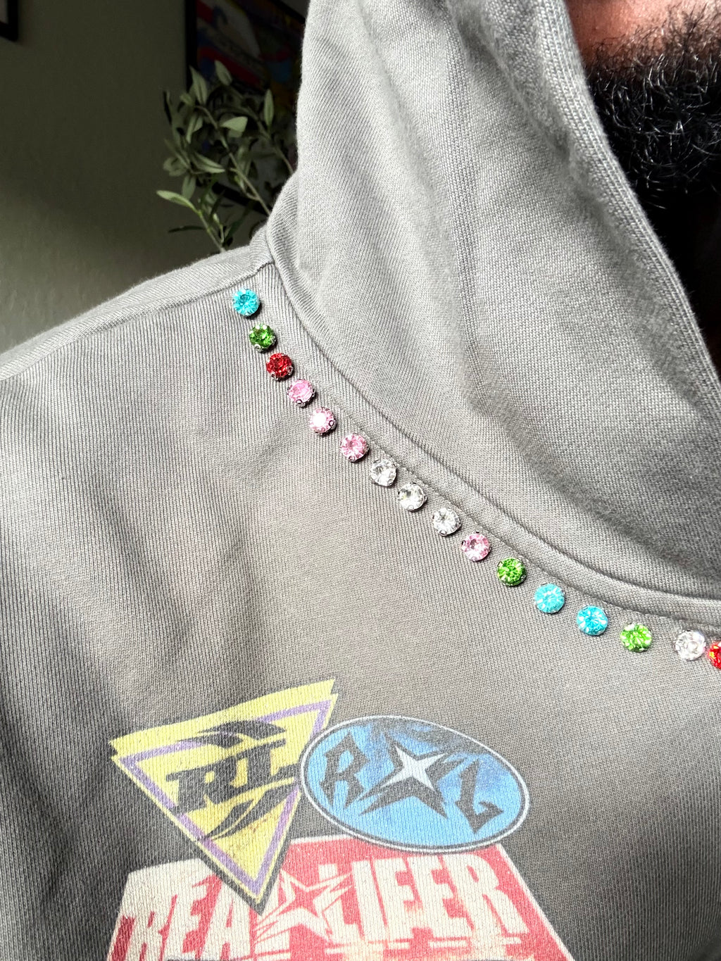 Balenciaga GREY Rhinestone SweatSuit