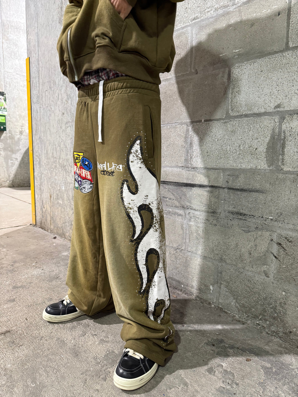 Green BurnOut Track Pants