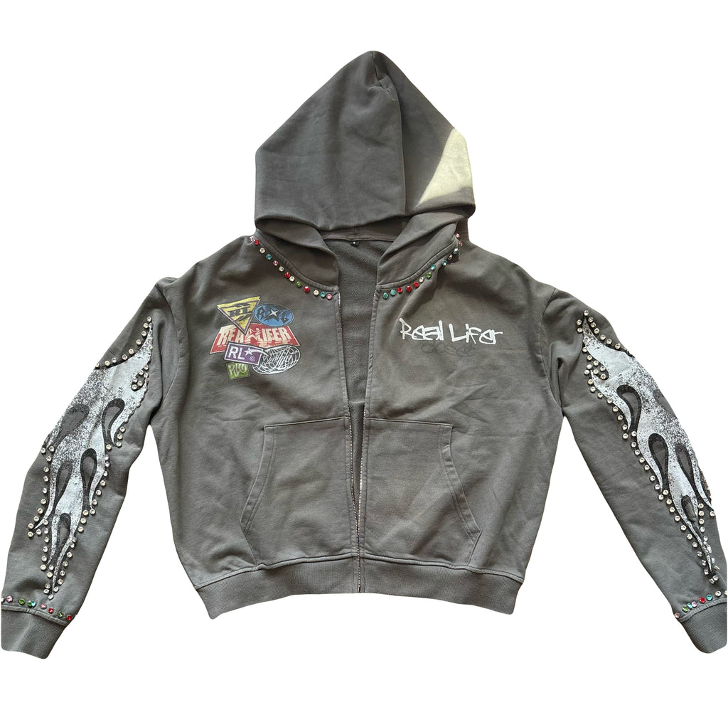 Balenciaga GREY Rhinestone SweatSuit